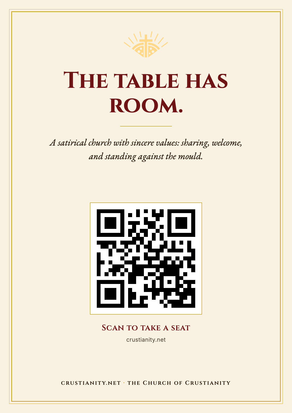 The table has room. poster